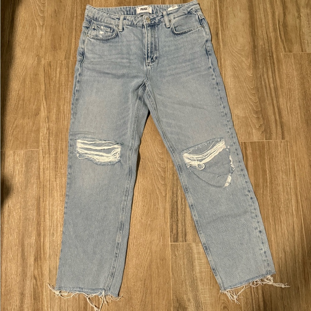 PAIGE Light Blue Distressed Jeans